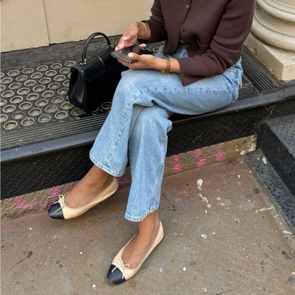 PRADA Leather ballet flat. Yellow and black